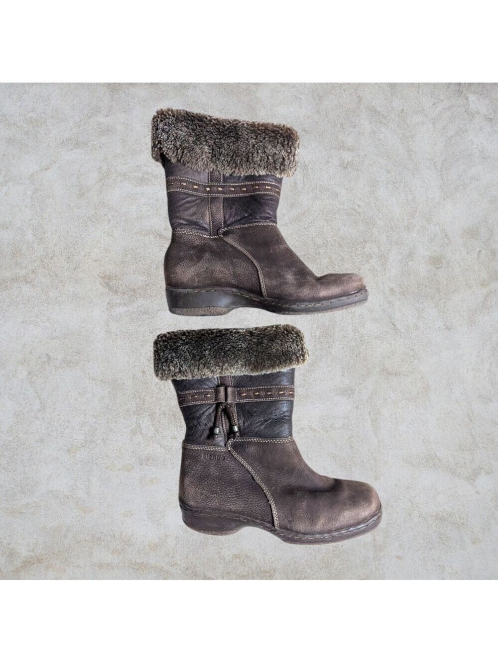 Blondo Women's Masym Real Leather Shearling Winter Rain Boots Brown 7.5 Western
